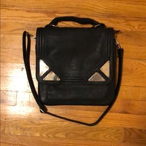 Black Vegan Leather Briefcase Bag